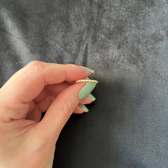 Beaded 10k Gold Stackable Ring - Picture 2 of 12